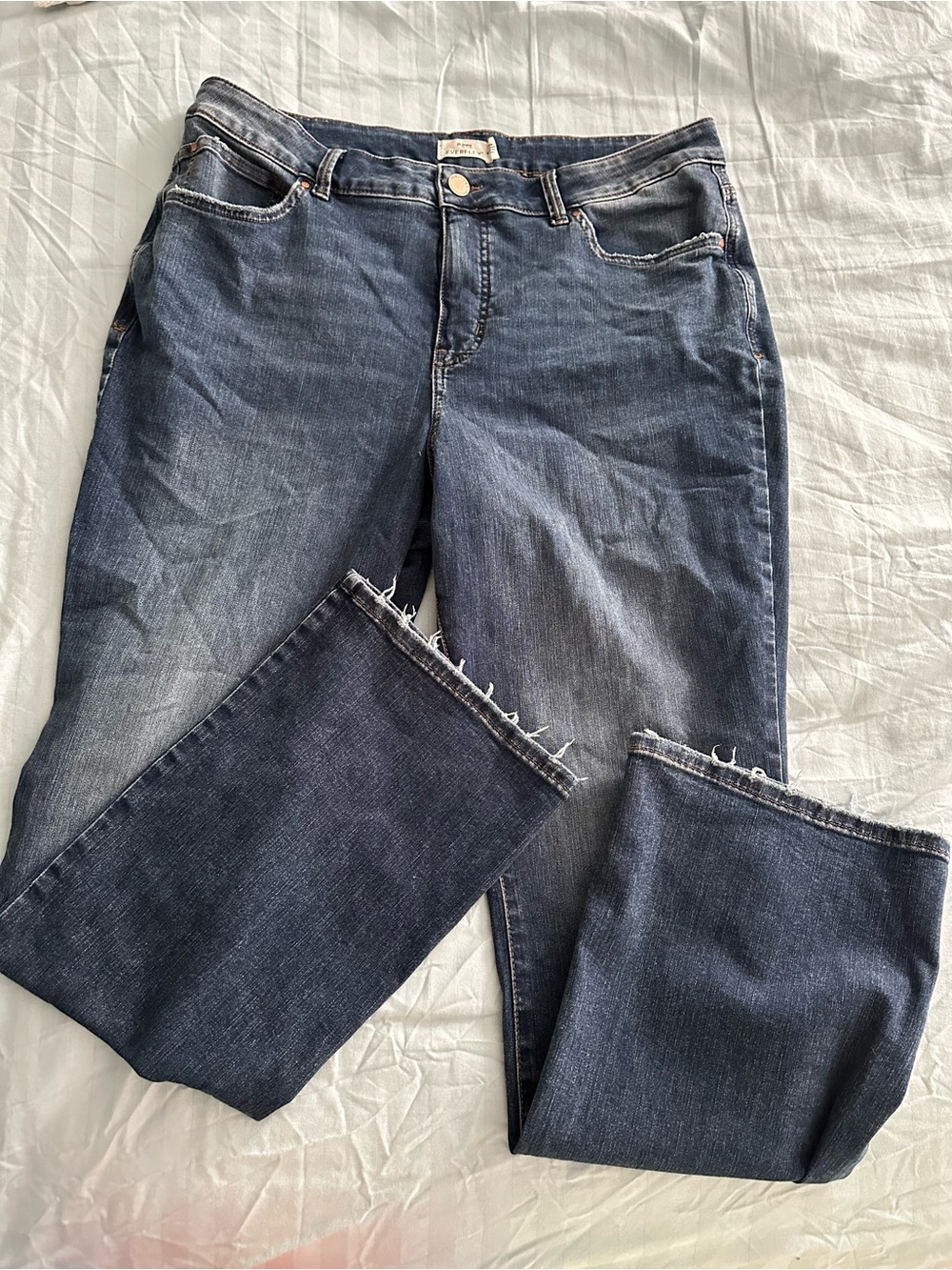 Maurices Blue Boot Cut Jeans with Raw Hem